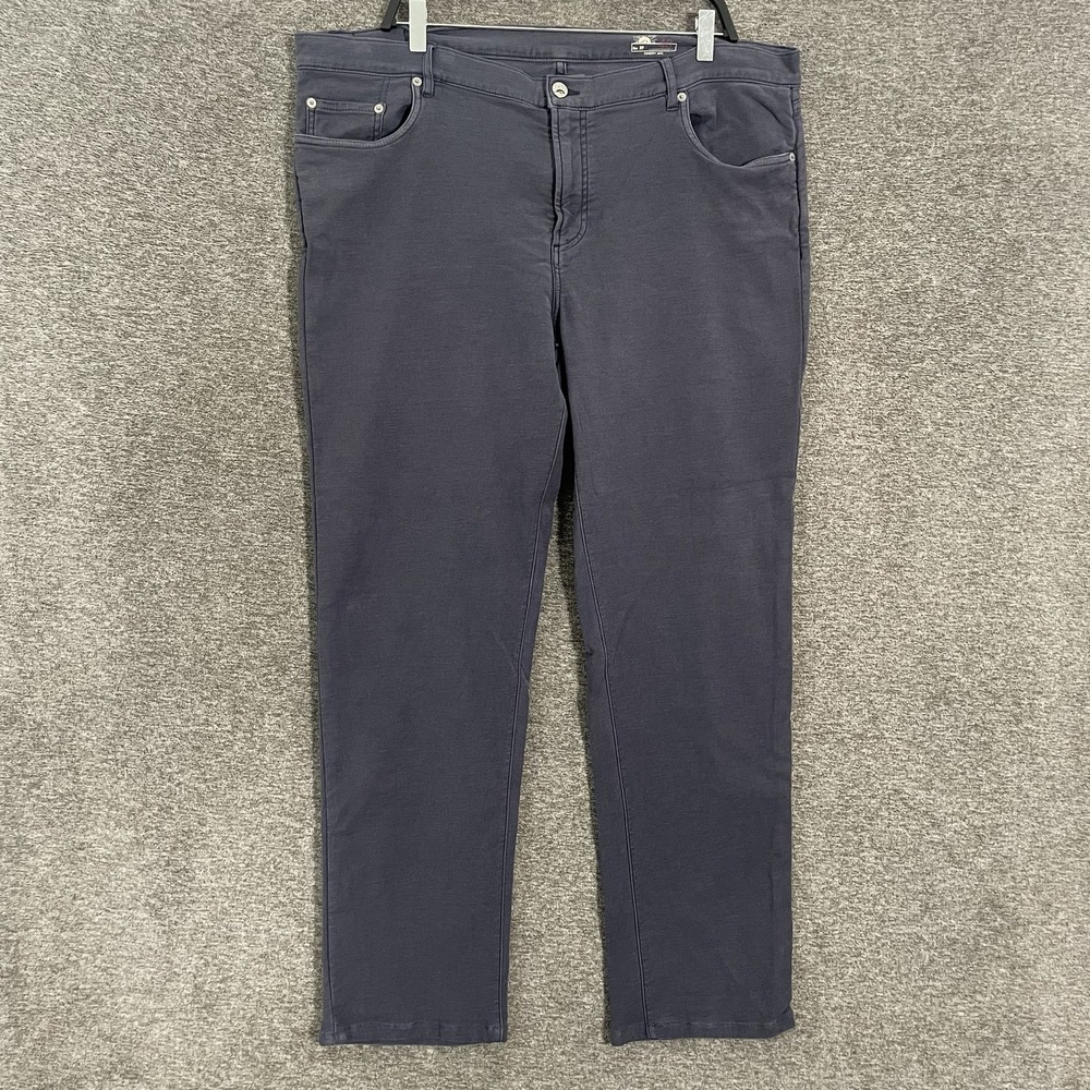 Faherty Pants Mens 40x30 Blue Stretch 5 Pocket Chino Denim Regular Fit Casual